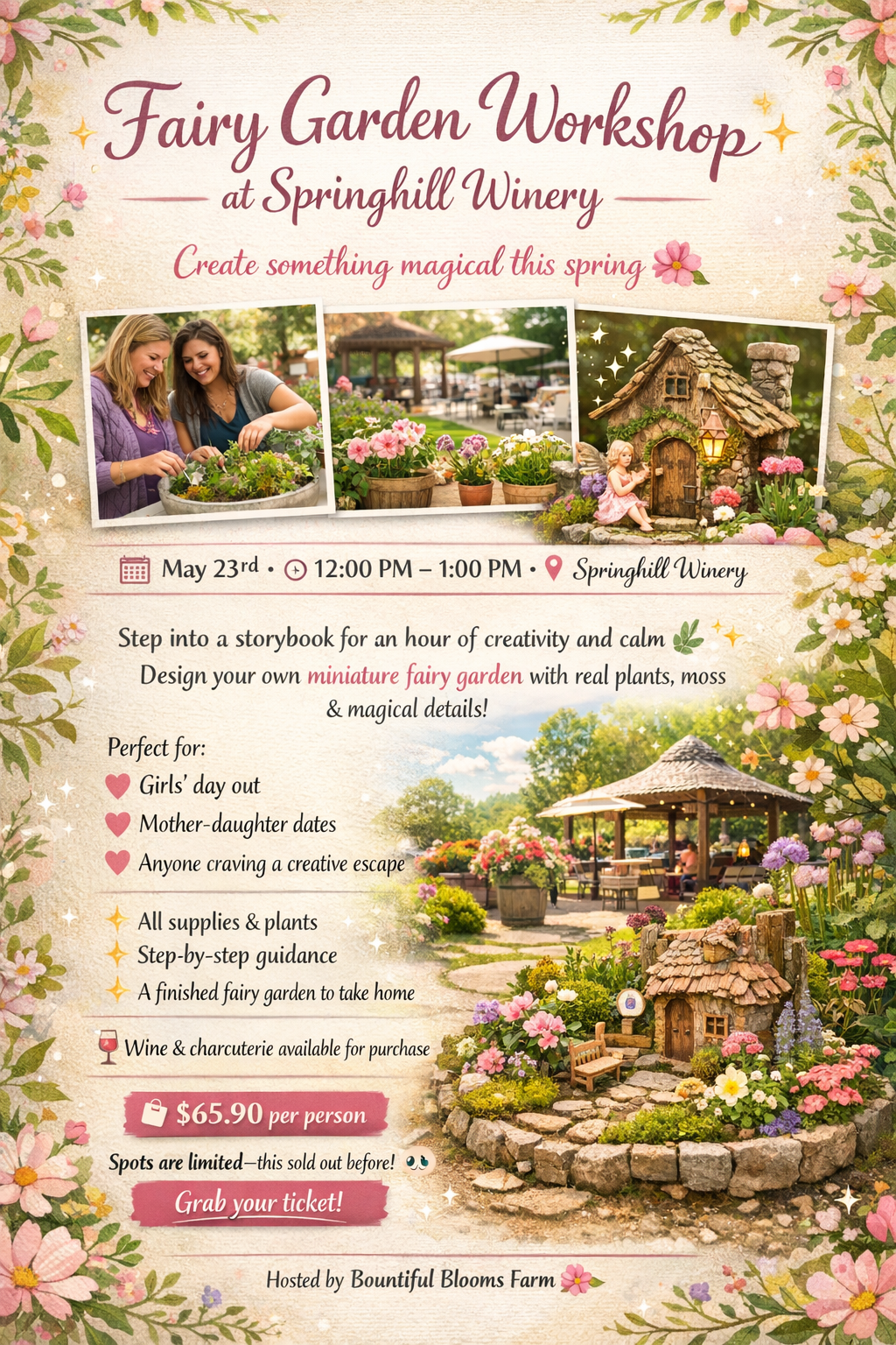 ✨🧚‍♀️ Fairy Garden Workshop at Springhill Winery🧚‍♂️✨